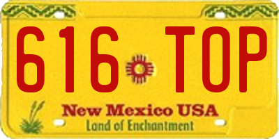 NM license plate 616TOP