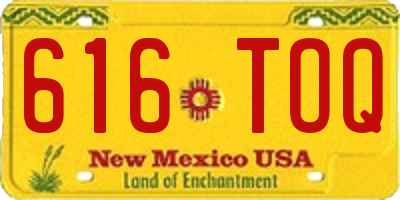NM license plate 616TOQ