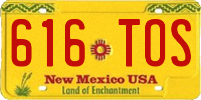 NM license plate 616TOS