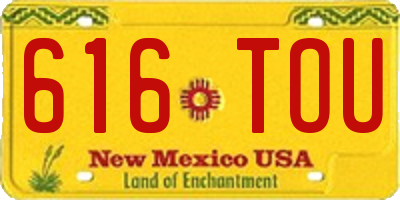 NM license plate 616TOU