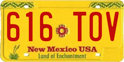 NM license plate 616TOV