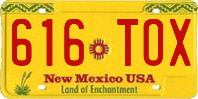 NM license plate 616TOX