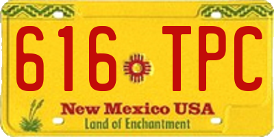 NM license plate 616TPC