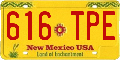 NM license plate 616TPE