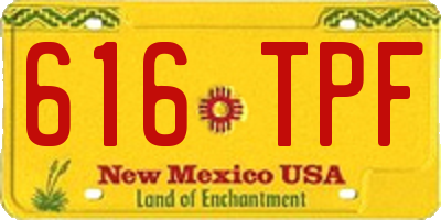 NM license plate 616TPF