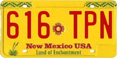 NM license plate 616TPN