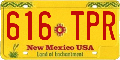 NM license plate 616TPR