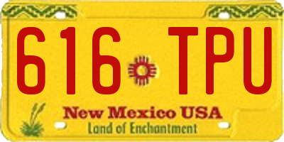 NM license plate 616TPU