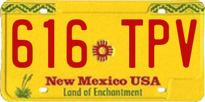 NM license plate 616TPV