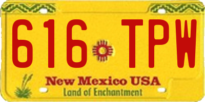 NM license plate 616TPW