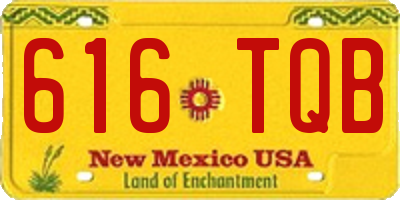 NM license plate 616TQB