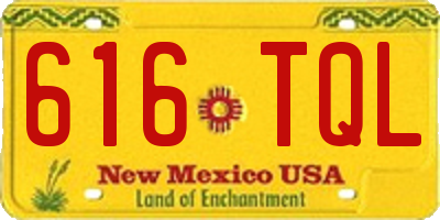 NM license plate 616TQL