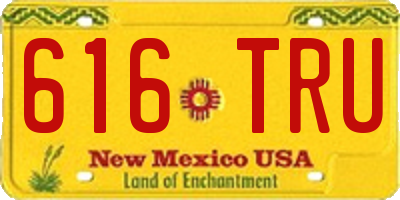 NM license plate 616TRU