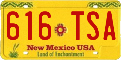 NM license plate 616TSA