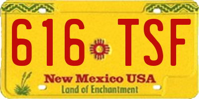 NM license plate 616TSF