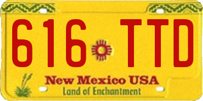 NM license plate 616TTD