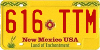 NM license plate 616TTM