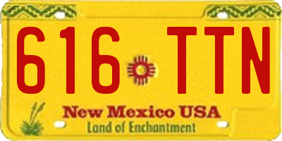 NM license plate 616TTN