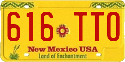 NM license plate 616TTO