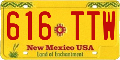 NM license plate 616TTW