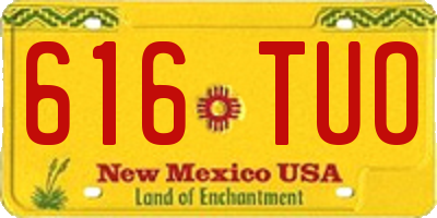 NM license plate 616TUO