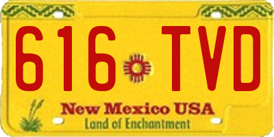 NM license plate 616TVD