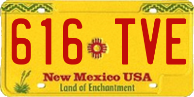NM license plate 616TVE