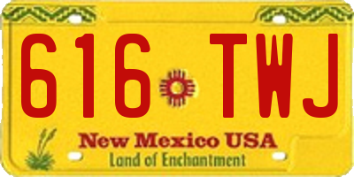 NM license plate 616TWJ