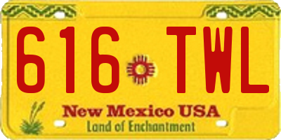 NM license plate 616TWL