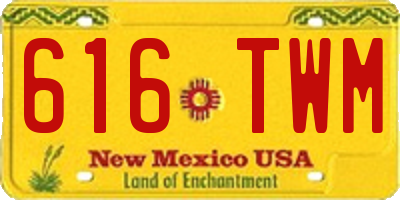 NM license plate 616TWM