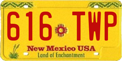 NM license plate 616TWP