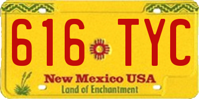 NM license plate 616TYC