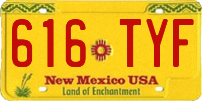 NM license plate 616TYF
