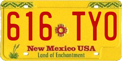 NM license plate 616TYO