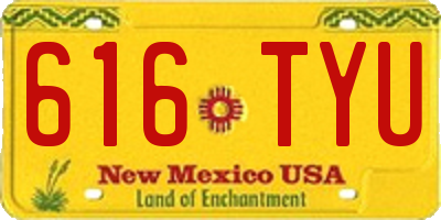 NM license plate 616TYU