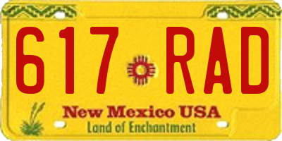 NM license plate 617RAD
