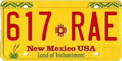 NM license plate 617RAE