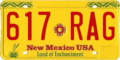 NM license plate 617RAG