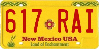 NM license plate 617RAI