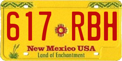 NM license plate 617RBH