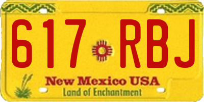 NM license plate 617RBJ