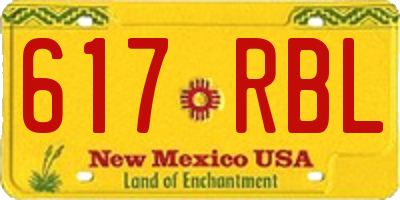 NM license plate 617RBL