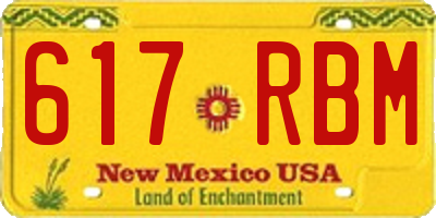 NM license plate 617RBM