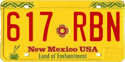 NM license plate 617RBN