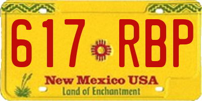 NM license plate 617RBP