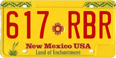 NM license plate 617RBR