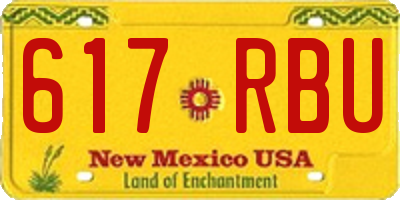 NM license plate 617RBU