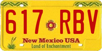 NM license plate 617RBV