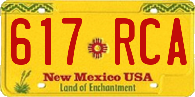 NM license plate 617RCA