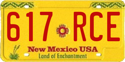 NM license plate 617RCE